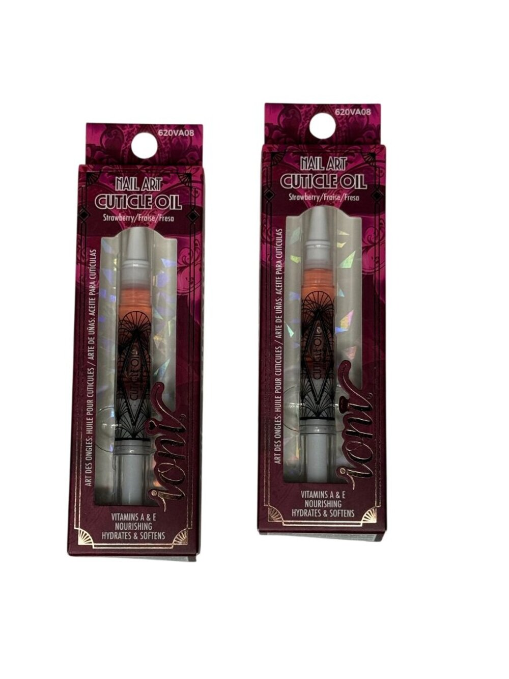 Ioni Strawberry Cuticle Oil 2 Pack Nail Care Hydrating Vitamin E New